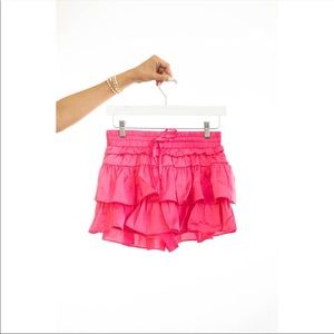 Ruffle tiered skort. Bubble gum/small.